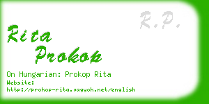 rita prokop business card